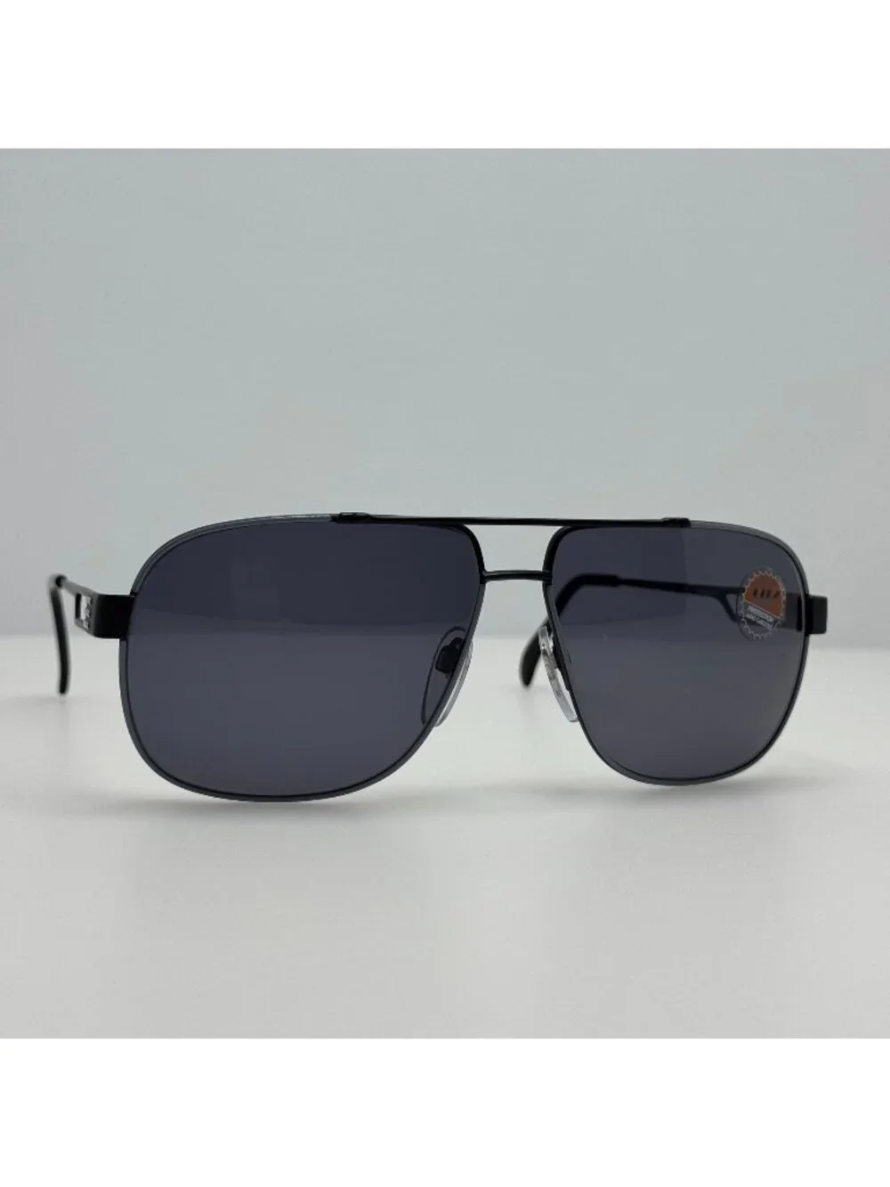 Luxottica Sunglasses 1265 Black Grey Avant Garde Vintage Frames Italy Retro Demo